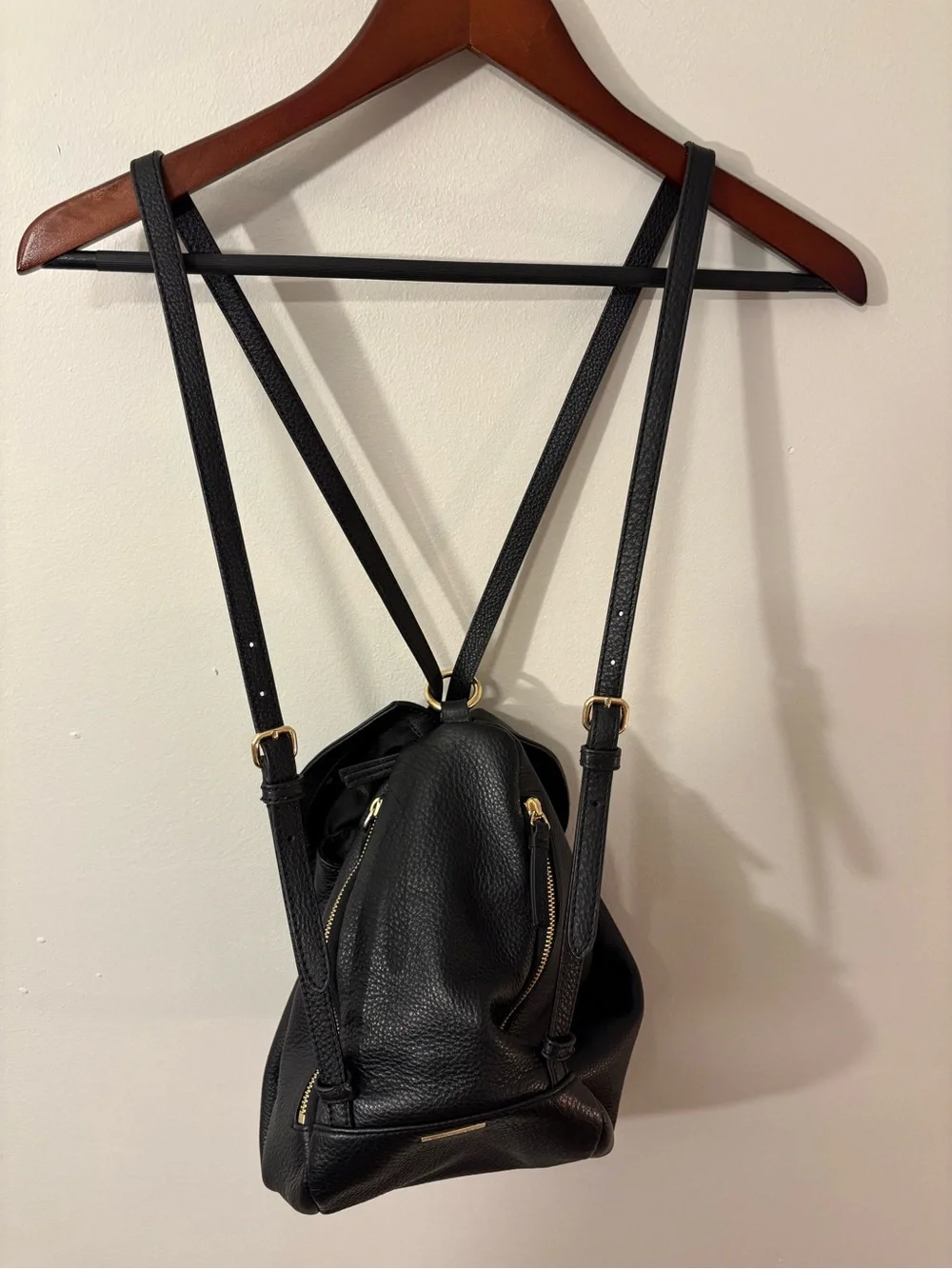 Convertible Black Leather Hobo Backpack — Adjustable Straps — One Size 🖤